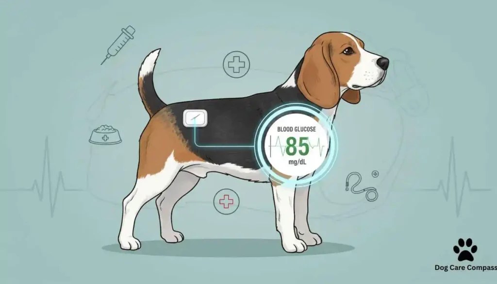 canine diabetes blood sugar concept