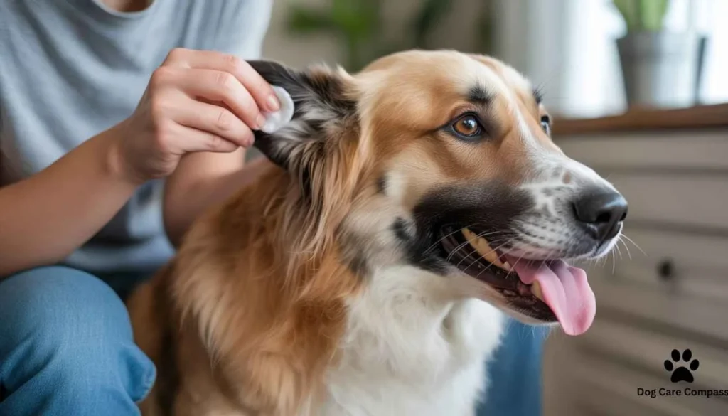“Step by step dog ear cleaning”