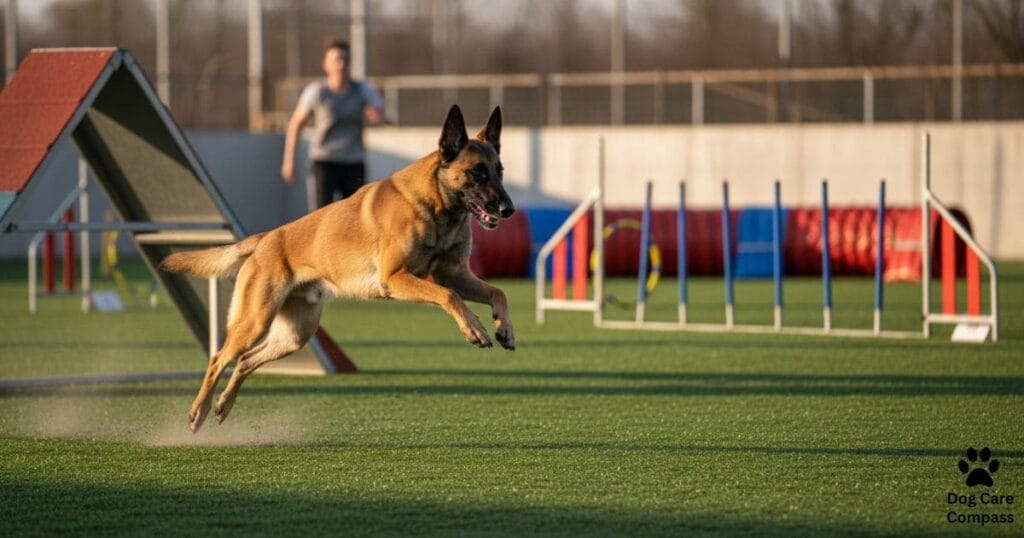 Belgian Malinois agility training exercise
