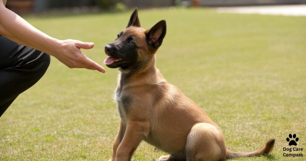 Belgian Malinois puppy starting training