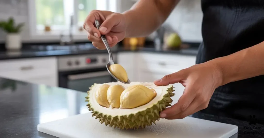 Small portion of durian suitable for dogs