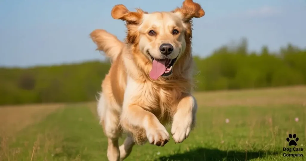 Healthy dog with shiny coat and active posture