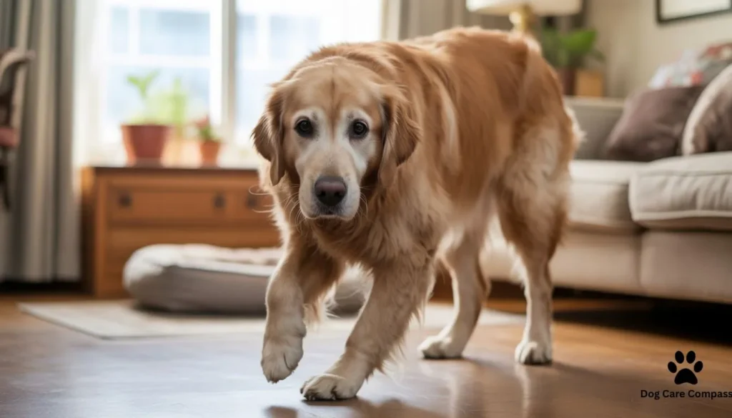 Dog joint stiffness arthritis hind leg movement difficulty