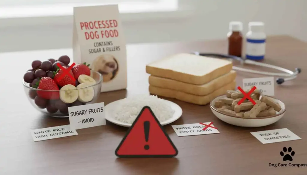 foods diabetic dogs should avoid