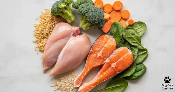 Belgian Malinois puppy eating high-protein dog food