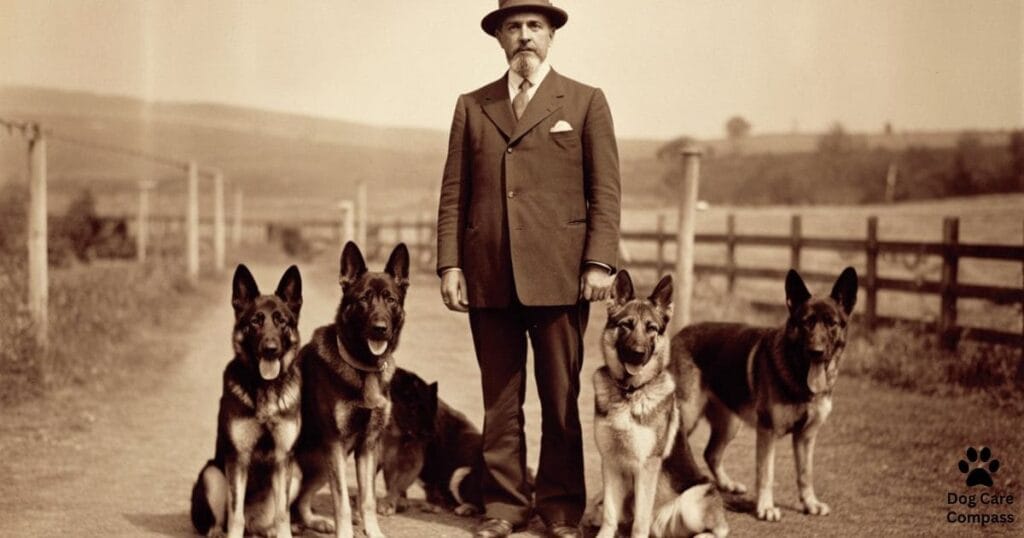 Old German Shepherd breed development image from Germany historical archive