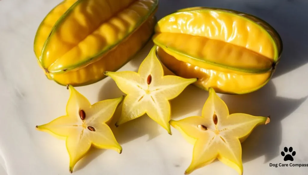 star fruit sliced showing star shape tropical fruit carambola