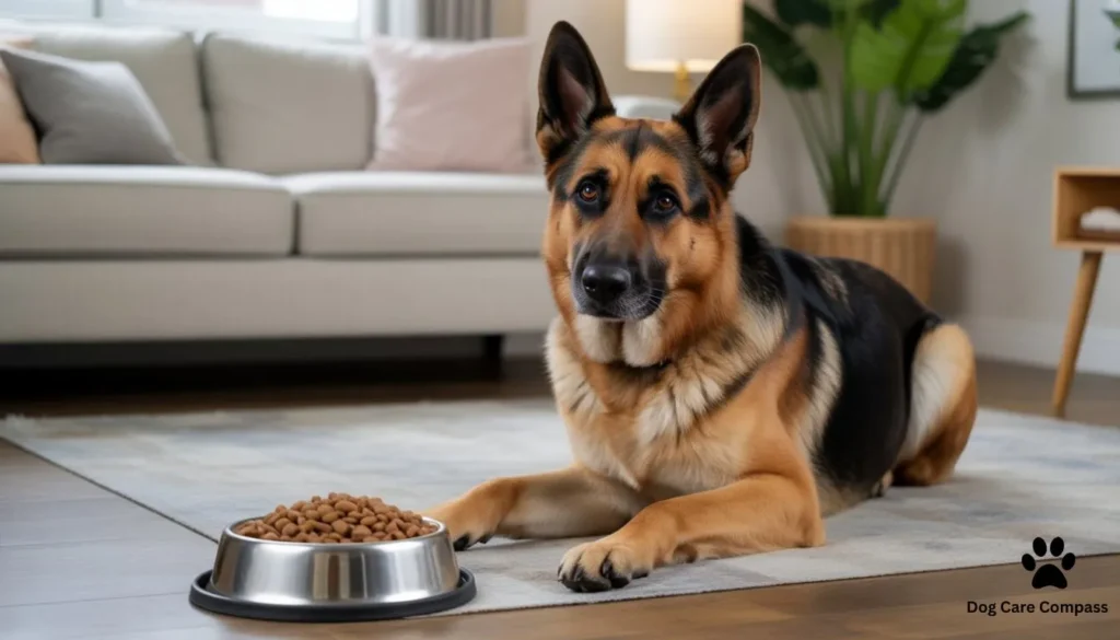 German Shepherd refusing to eat food from bowl