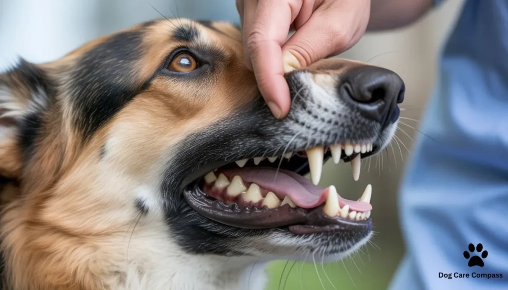 German Shepherd with dental pain refusing food