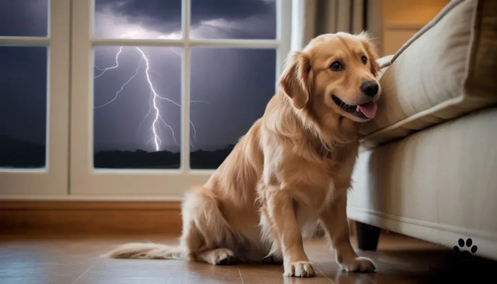 dog shaking and panting during thunderstorm anxiety