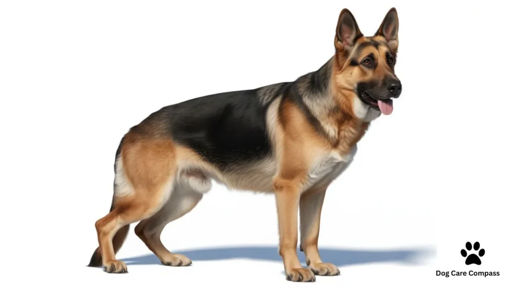 German Shepherd with swollen bloated stomach