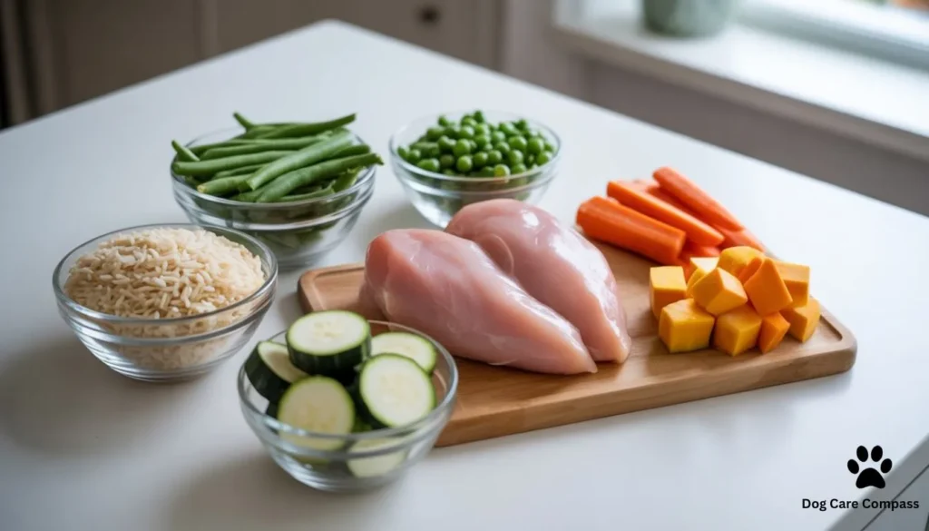 white fish and rice homemade dog food for dogs with pancreatitis