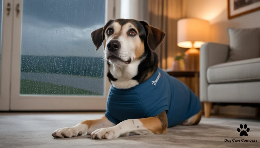 natural dog calming supplements melatonin chamomile capsules pet vitamins on table veterinary style photo