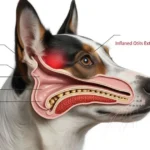 Dog ear anatomy showing otitis externa in the outer ear canal
