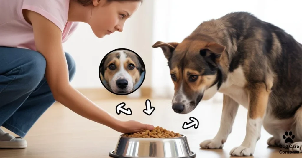 dog resource guarding food bowl behavior illustration